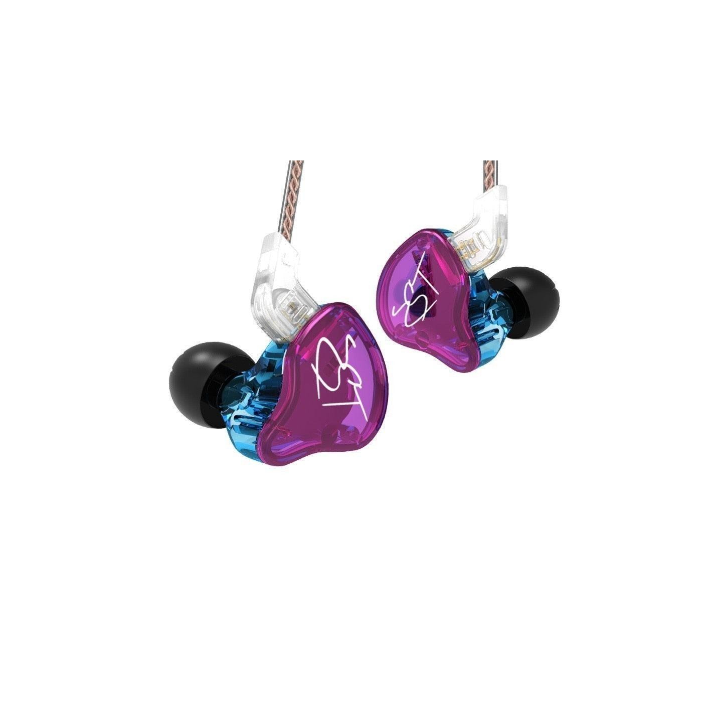 KZ ZST Purple No Mic - IEM 3,5 In Ear Monitor Earphones, Dynamic Hybrid Dual Driver 1BA+1DD — Buy in Cyprus with Fast Delivery
