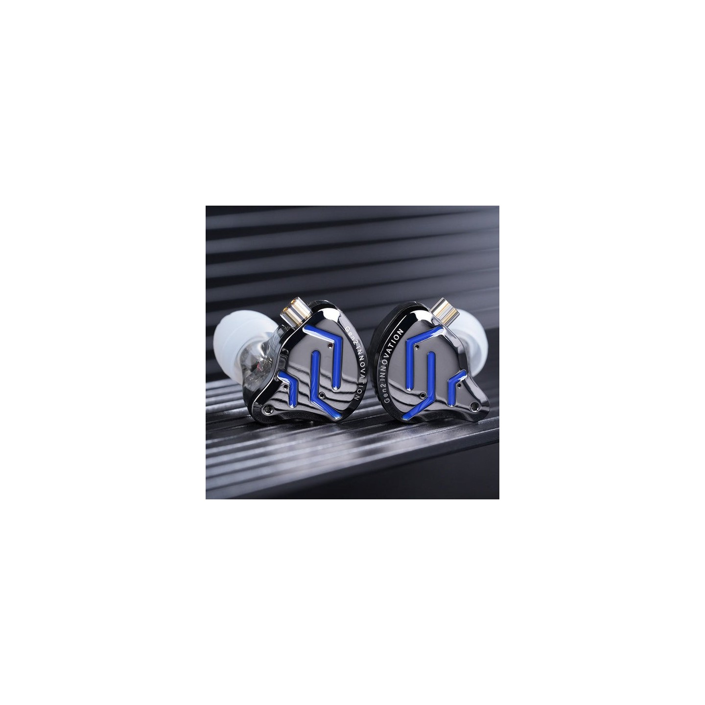 KZ ZSN PRO 2 Black Blue With Mic - IEM 3,5 In Ear Monitor Earphones, Hybrid 1BA+1DD 10mm, metal HIFI