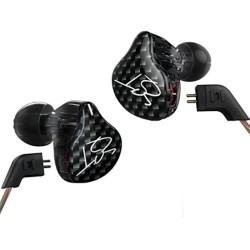 KZ ZST Black With Mic - IEM 3,5 In Ear Monitor Earphones, Dynamic Hybrid Dual Driver 1BA+1DD