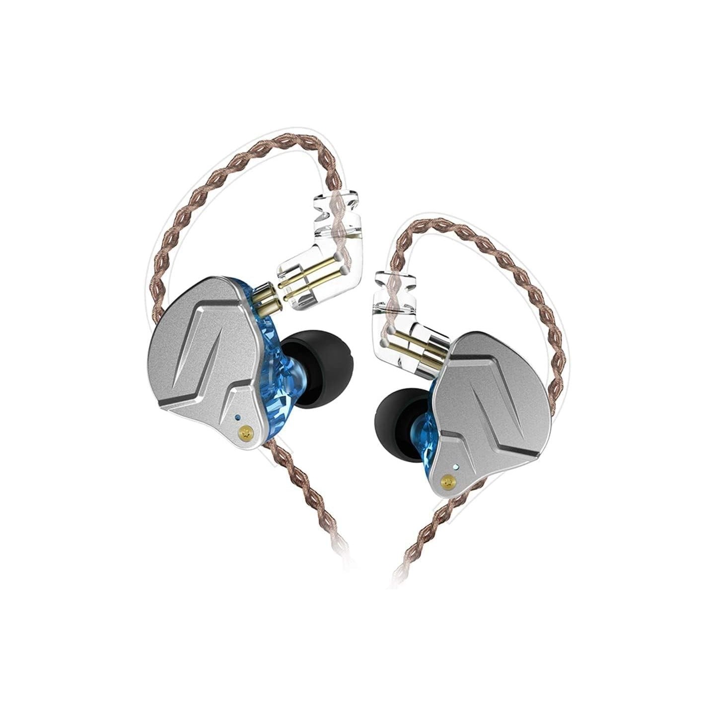 KZ ZSN PRO Blue No Mic - IEM 3,5 In Ear Monitor Earphones, Dynamic Hybrid Dual Driver 1BA+1DD