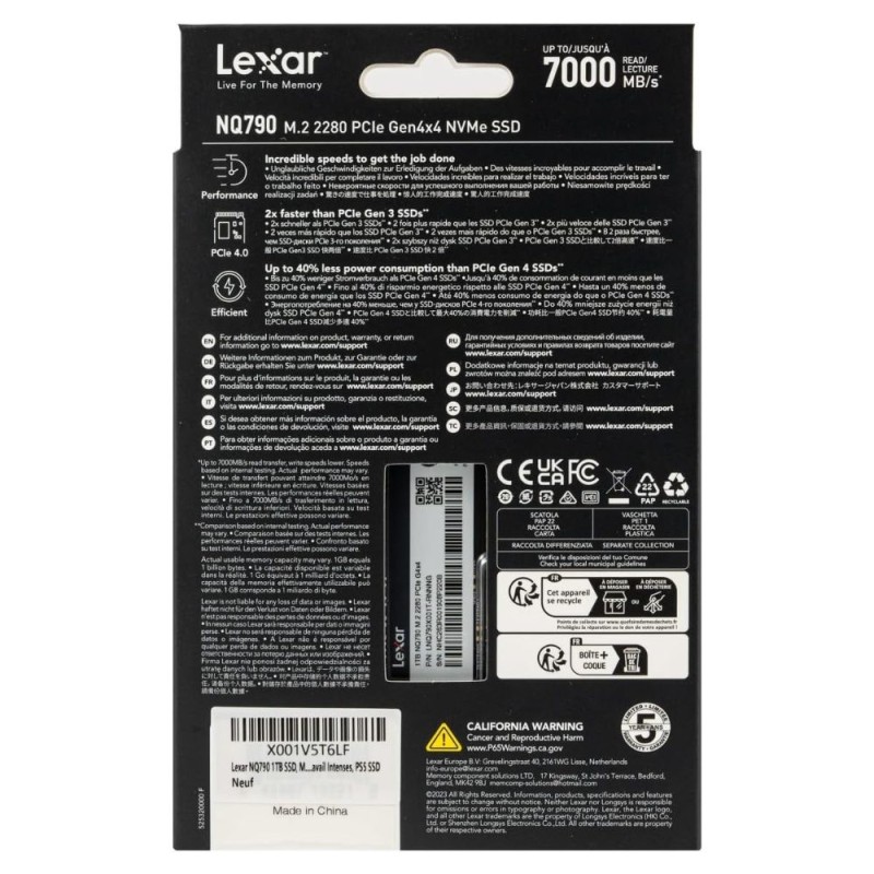Lexar NQ790 1TB M.2 NVMe SSD - PCIe 4.0 x4 7000 MB/s - LNQ790X001T-RNNNG (Boxed) — Buy in Cyprus with Fast Delivery