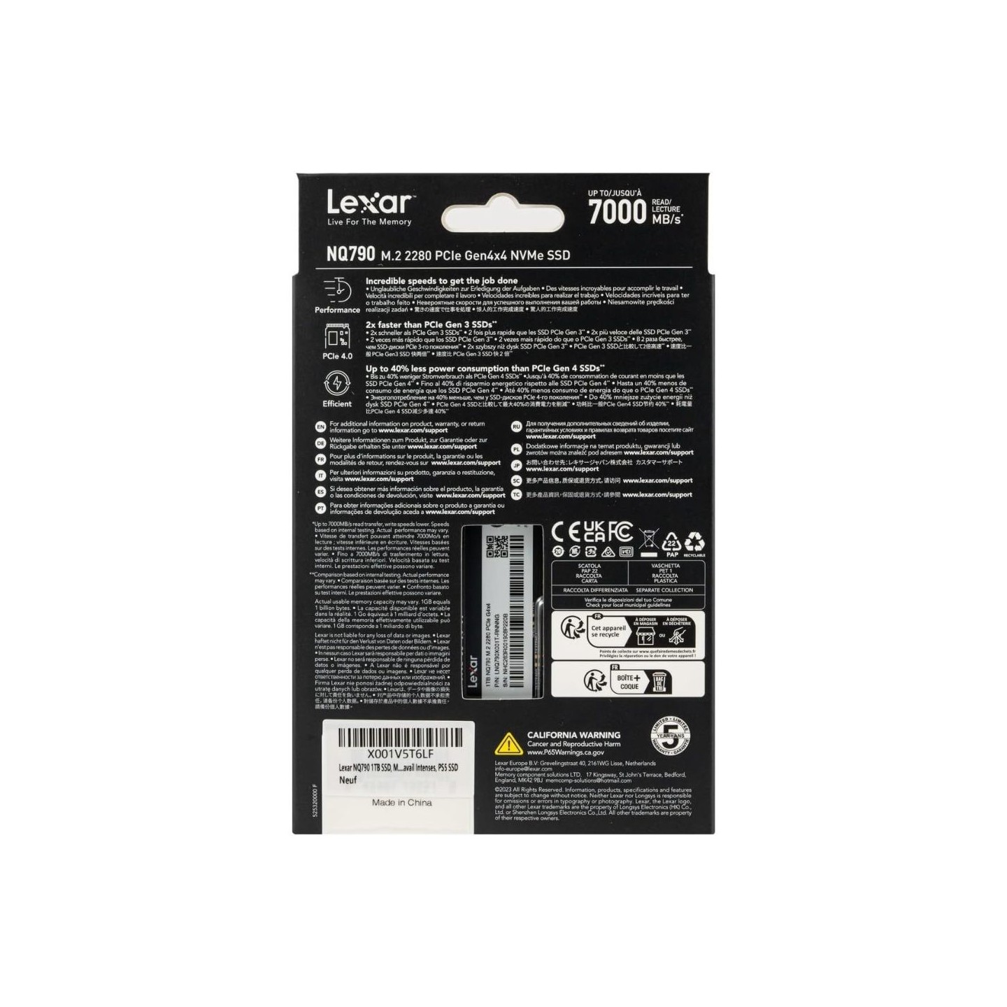 Lexar NQ790 1TB M.2 NVMe SSD - PCIe 4.0 x4 7000 MB/s - LNQ790X001T-RNNNG (Boxed) — Buy in Cyprus with Fast Delivery