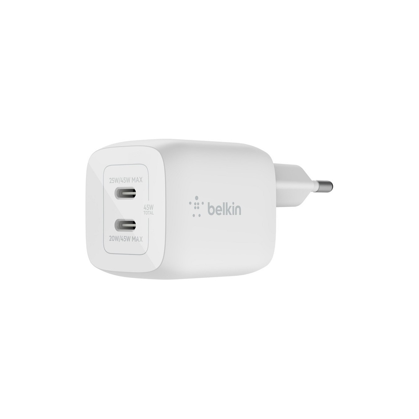Belkin 45W Dual USB-C GaN Ladegerät Power Deliver. PPS. white — Buy in Cyprus with Fast Delivery