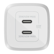 Belkin 45W Dual USB-C GaN Ladegerät Power Deliver. PPS. white — Buy in Cyprus with Fast Delivery