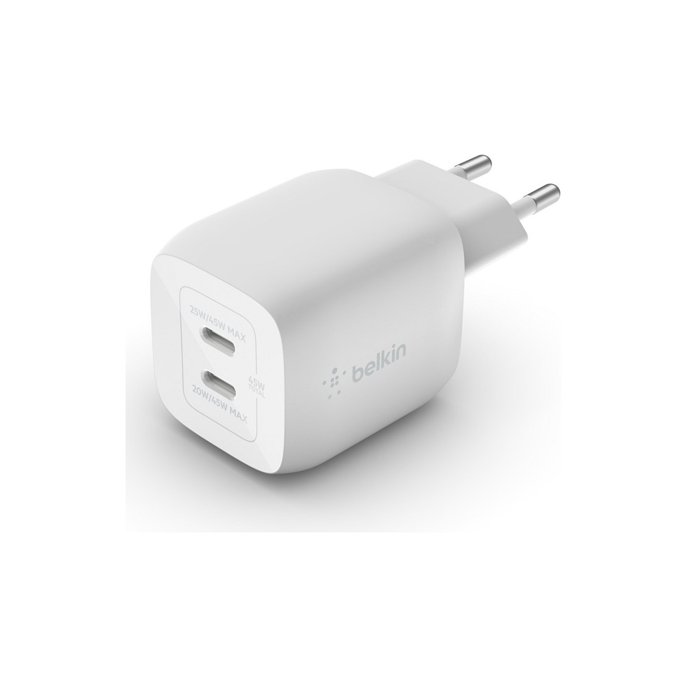 Belkin 45W Dual USB-C GaN Ladegerät Power Deliver. PPS. white — Buy in Cyprus with Fast Delivery