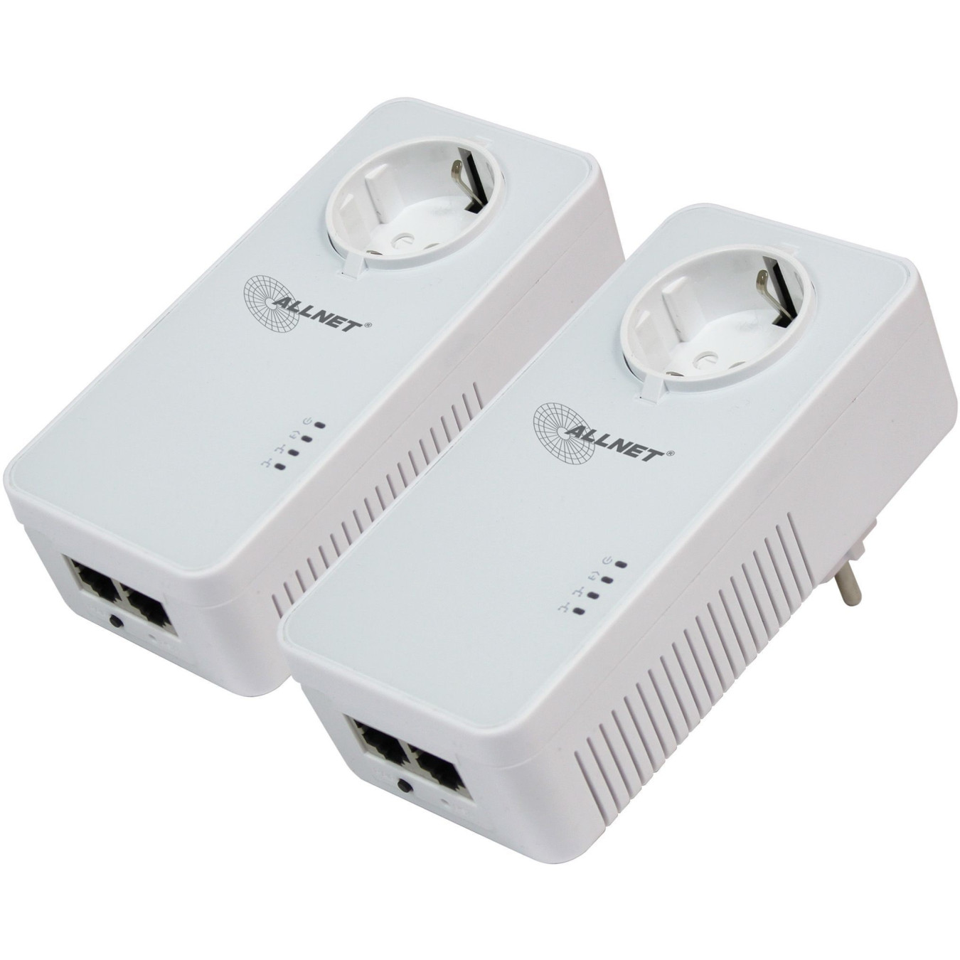 INTD ALLNET Powerline 1200Mbit 2er Bundle Bridge RJ45 HomePlugV2 SmartLink Passtrough ALL1681205v2