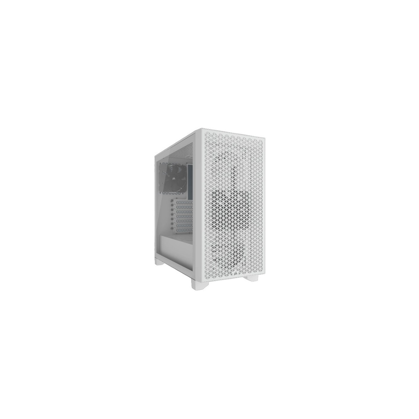 Corsair 3000D Tempered Glass - CC-9011252-WW - White Mid-Tower ATX Gaming Case, Tempered Glass Side, 2x120mm Fans