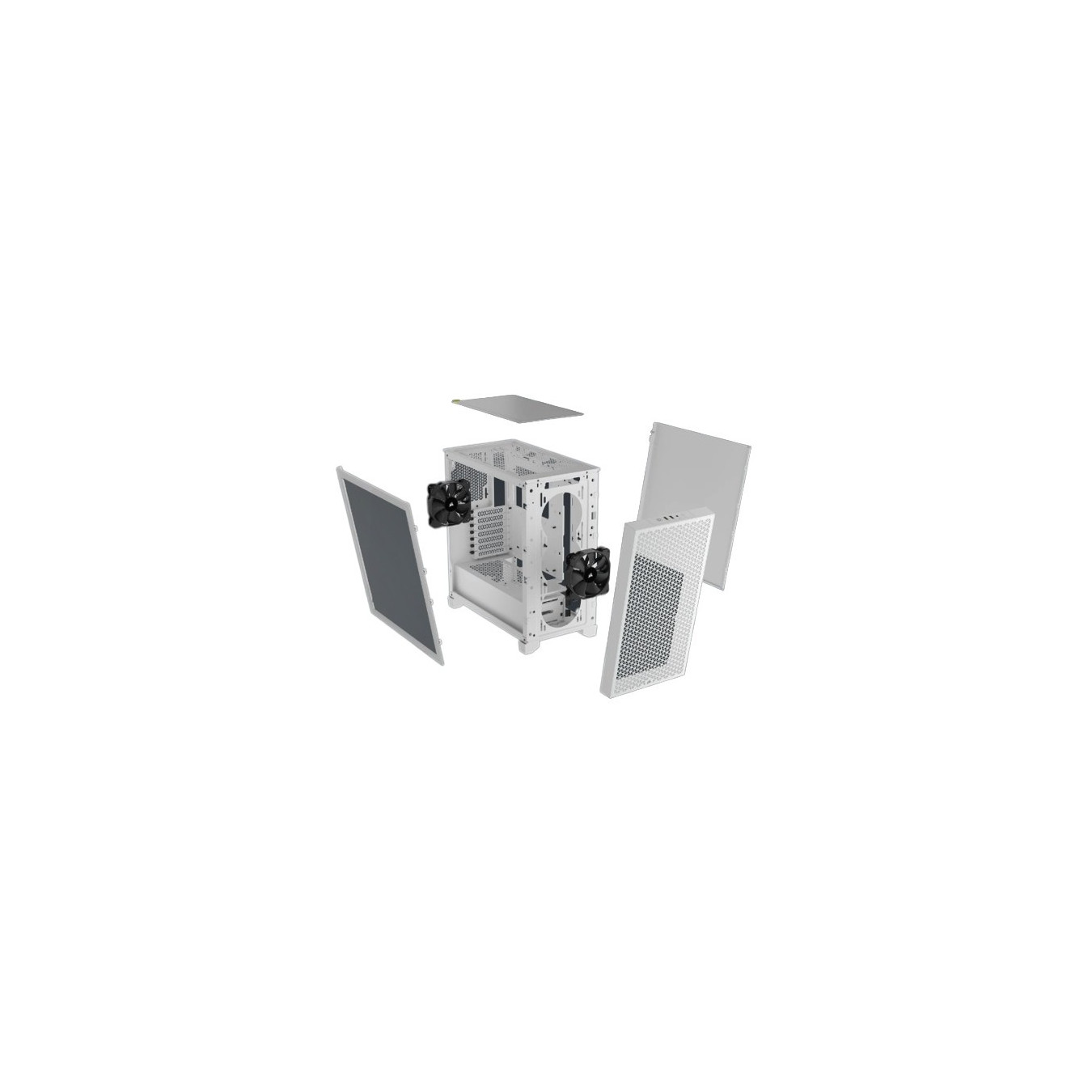 Corsair 3000D Tempered Glass - CC-9011252-WW - White Mid-Tower ATX Gaming Case, Tempered Glass Side, 2x120mm Fans
