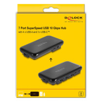 DELOCK 7 Port USB 3.2 Gen 2 Hub mit 4 USB Typ-A und 3 USB Type-C Ports — Buy in Cyprus with Fast Delivery