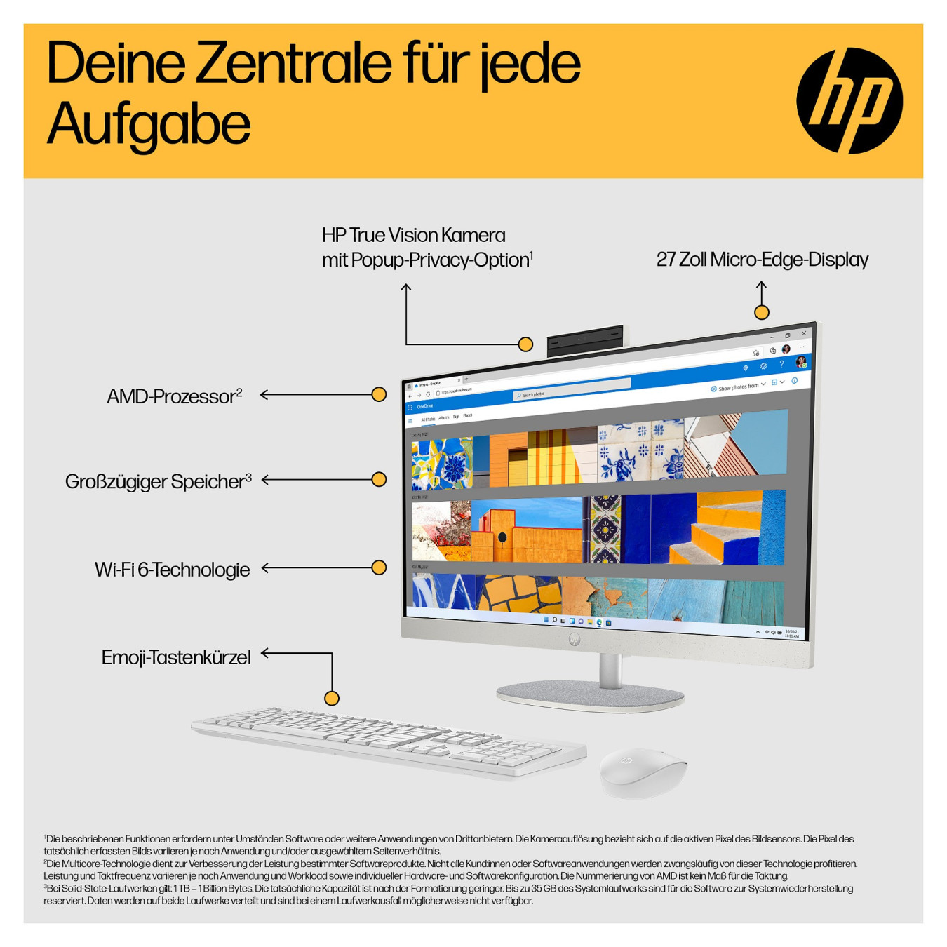 HP 27-cr0471ng AiO 27' FHD RYZ7-7730U 16GB 1TBSSD W11Home white — Buy in Cyprus with Fast Delivery