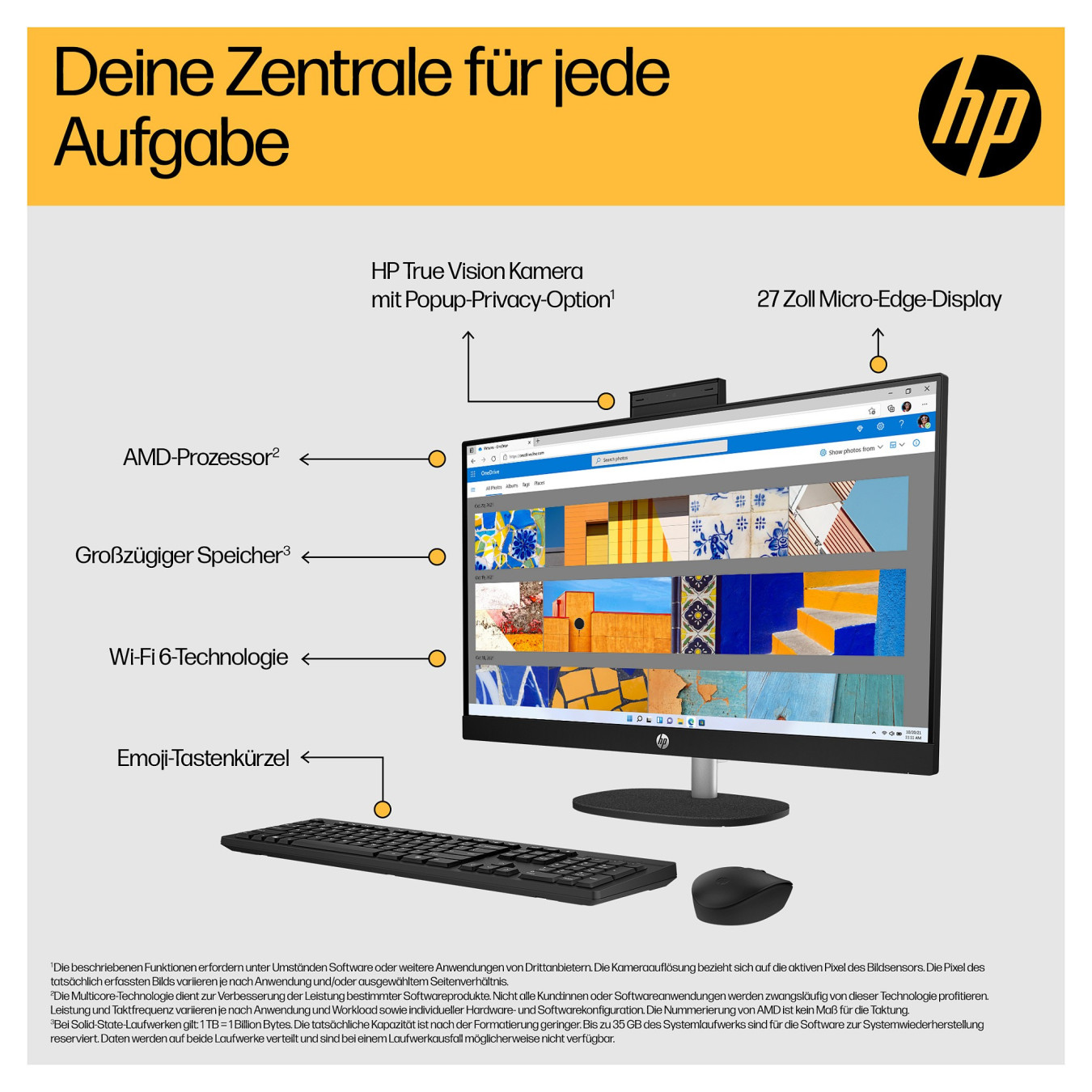 HP 27-cr0471ng AiO 27' FHD RYZ7-7730U 16GB 1TBSSD W11Home white — Buy in Cyprus with Fast Delivery