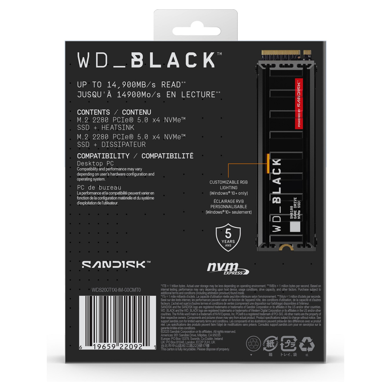 M.2 2TB WD Black SN8100 NVMe 2280 W Heatsink POWERED BY SANDISK — Buy in Cyprus with Fast Delivery