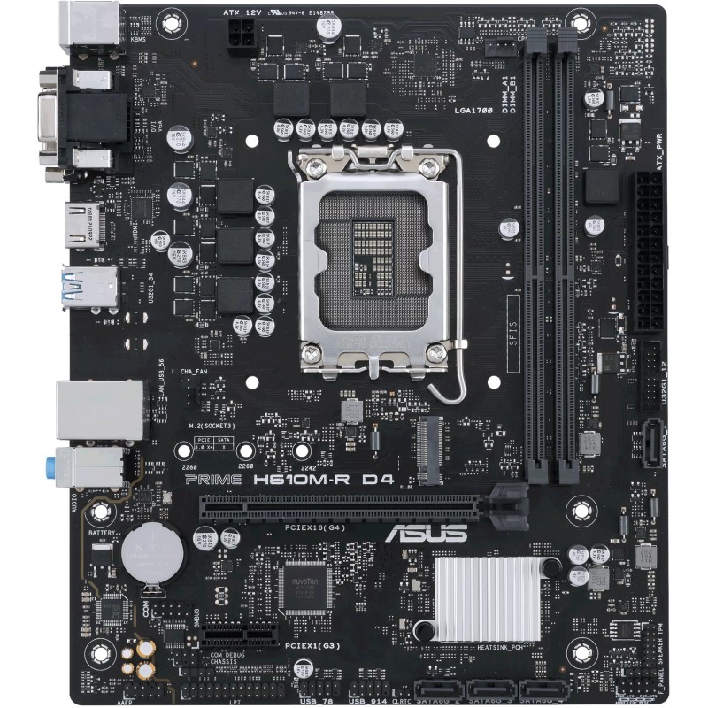 Buy ASUS PRIME H610M-R D4 - LGA1700 Micro-ATX Motherboard - DDR4, up to 64GB in Cyprus, Nicosia, Limassol, Larnaka, Pafos