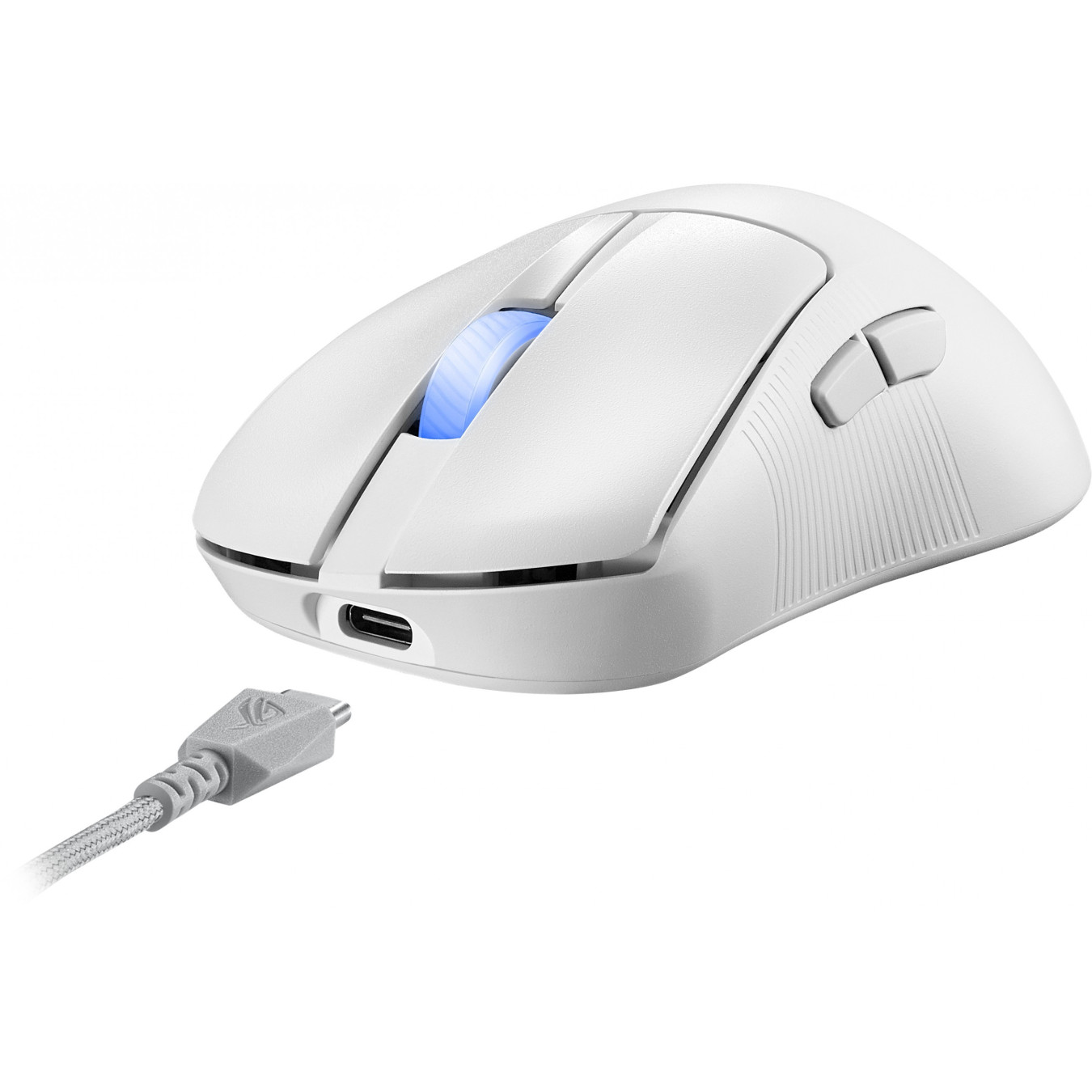 ASUS ROG Keris II Ace Wireless Gaming Mouse - Right-Hand, Tri-Mode (2.4G/BT/USB), 42,000 DPI, White
