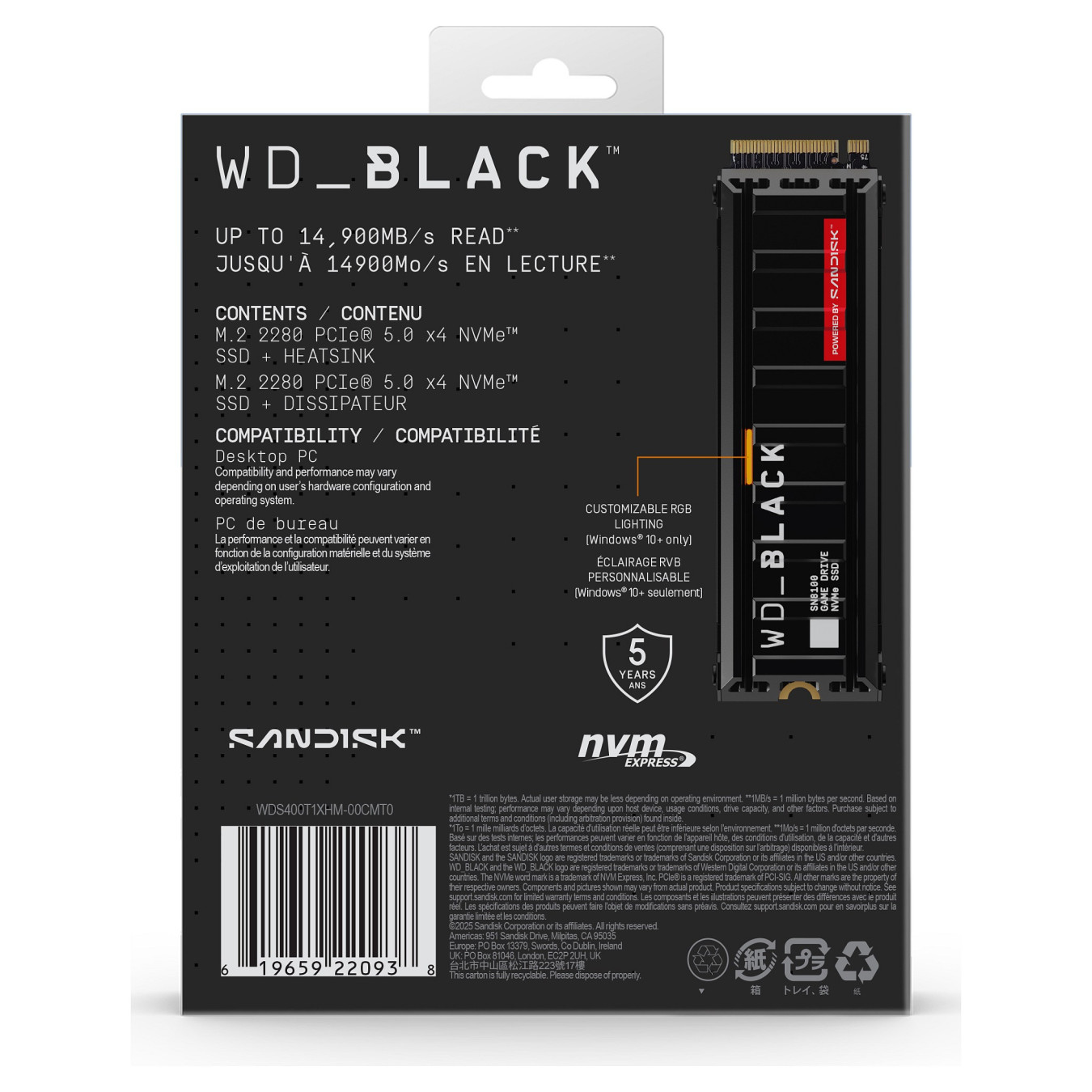 M.2 4TB WD Black SN8100 NVMe 2280 W Heatsink POWERED BY SANDISK — Buy in Cyprus with Fast Delivery
