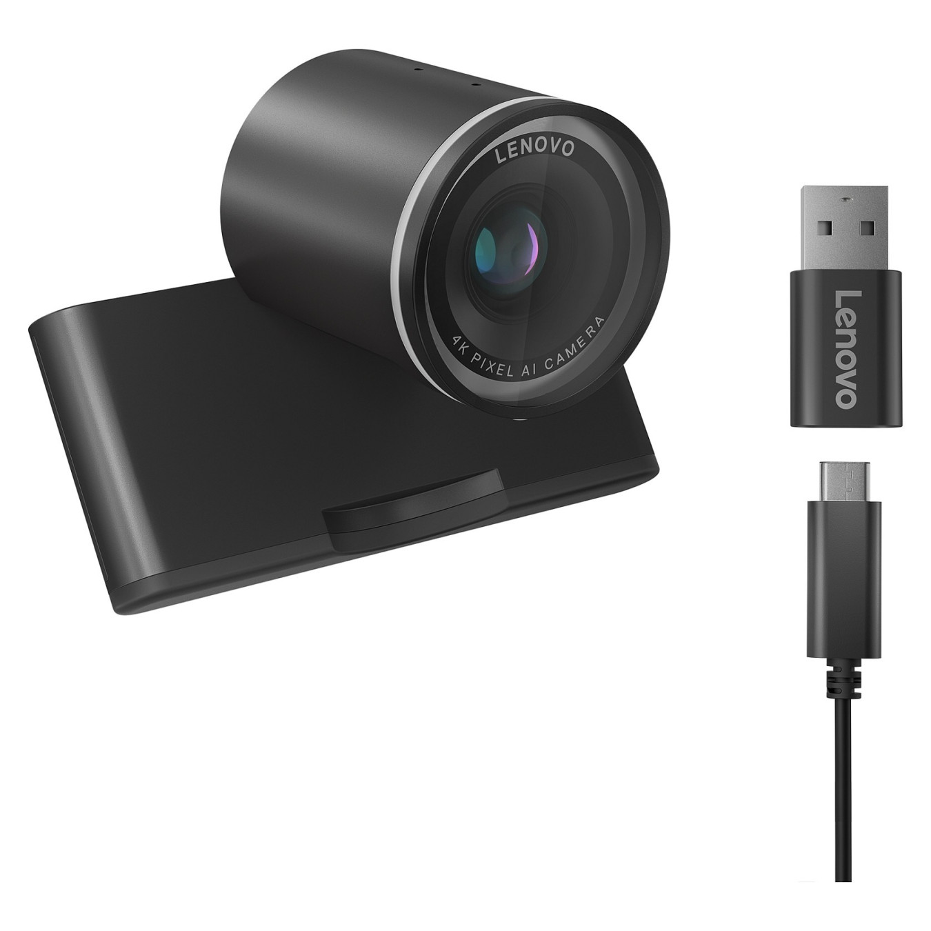 LENOVO 4K Pro Webcam 4K Adjustable FOV90 78 65 Directional Microphone AutoFocus HDR AI Framing Face USB-C A 1.5m Deta...