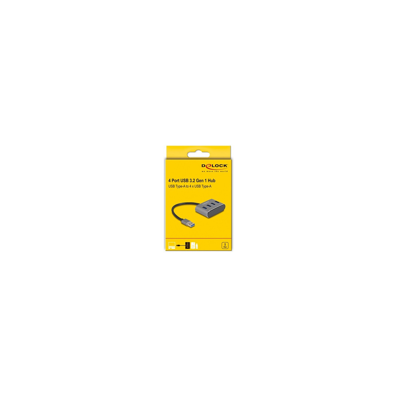 DELOCK 4 Port USB 3.2 Gen 1 Hub mit USB Typ-A Anschluss - USB Typ-A Buchsen oben — Buy in Cyprus with Fast Delivery
