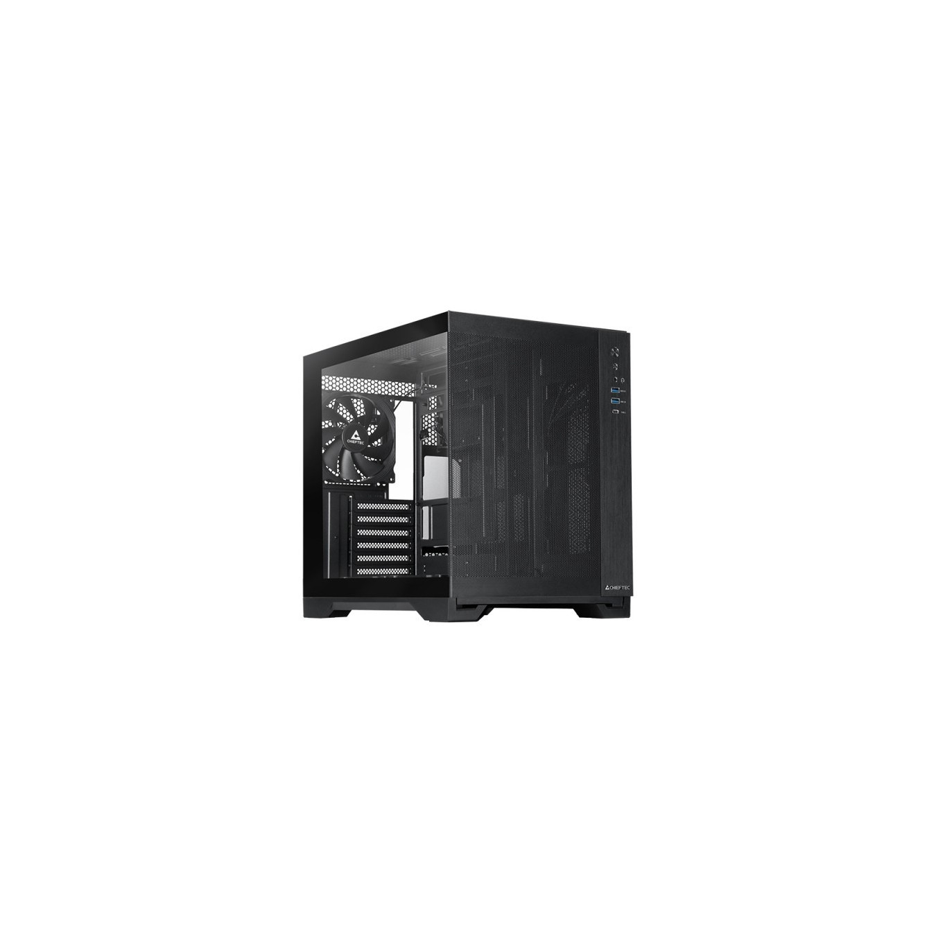 Chieftec Visio Air Mesh GM-30B-M-OP - Black mATX Cube Case, USB-C, 360mm Top Radiator, 410mm GPU, 175mm CPU Cooler
