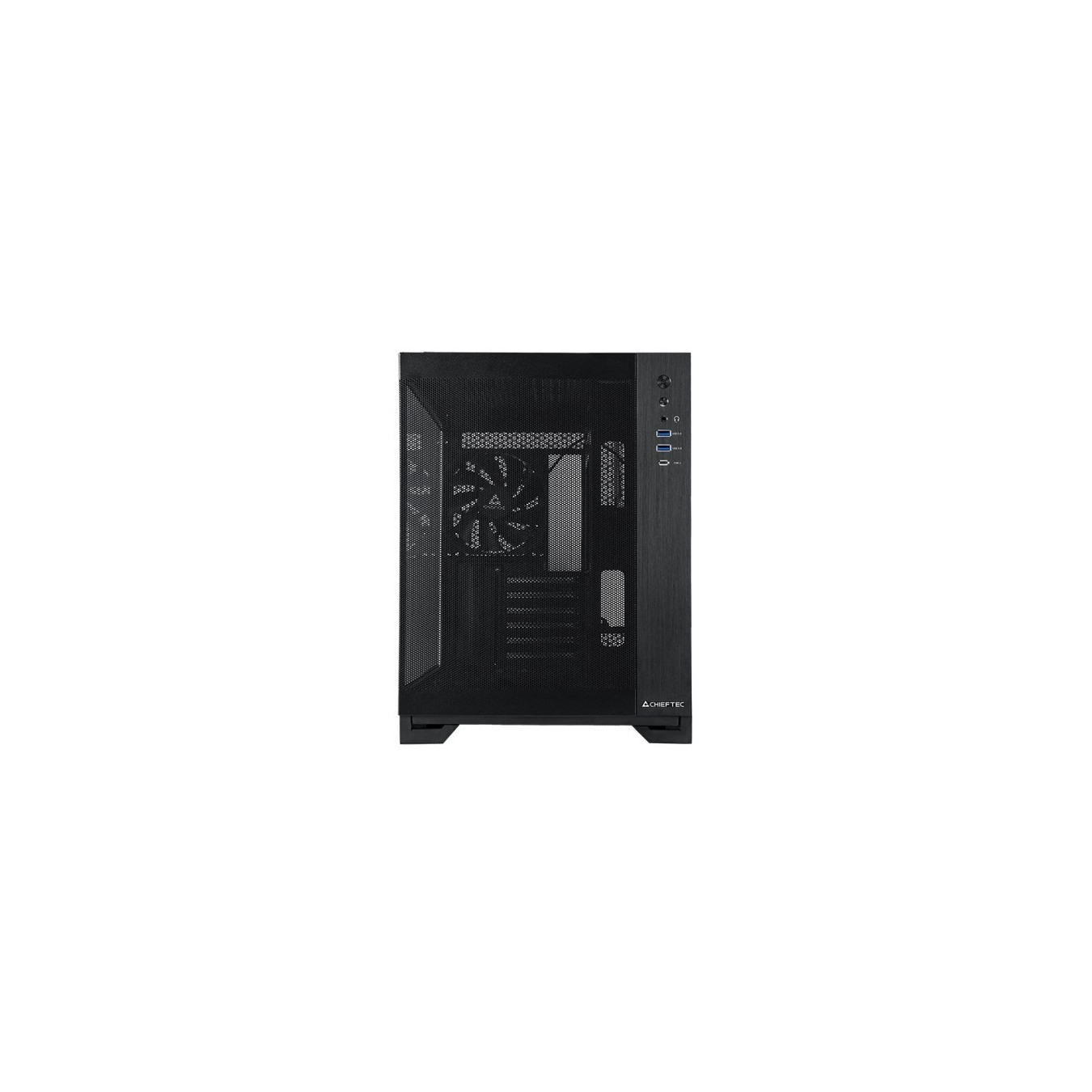 Chieftec Visio Air Mesh GM-30B-M-OP - Black mATX Cube Case, USB-C, 360mm Top Radiator, 410mm GPU, 175mm CPU Cooler