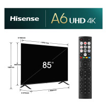 215.0cm 85' (3840x2160) Hisense 85E6NT 16:9 DLED 60Hz HDMI USB WLAN Bluetooth HDR10+ Speaker Black
