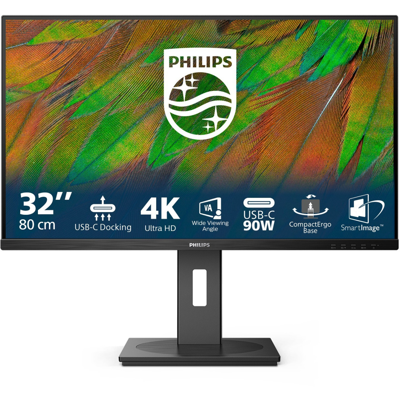 Philips 32B1U3900 - 31.5in 4K UHD VA Monitor, HDMI/DP/USB-C, Black — Buy in Cyprus with Fast Delivery