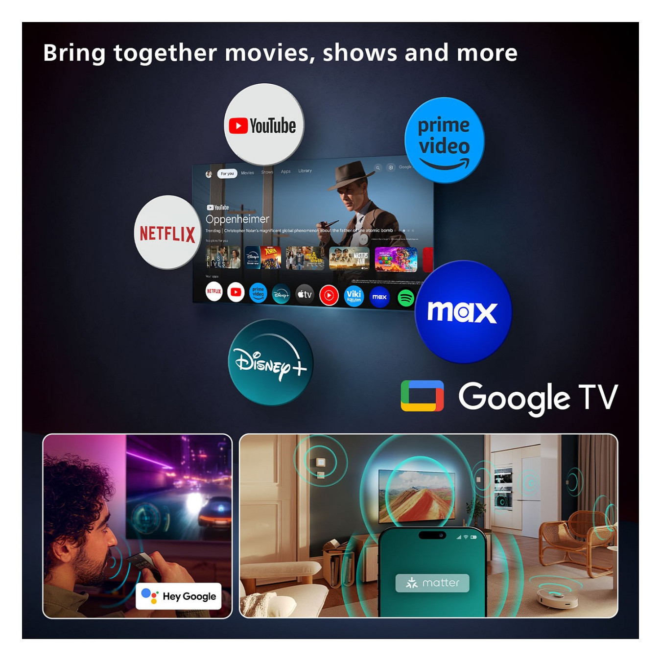 194cm 77' (3840x2160) Philips 77OLED810 12 16:9 OLED 144Hz 4x HDMI 2.1 2x USB LAN WLAN Ambilight Google TV HDR10+ Dol...