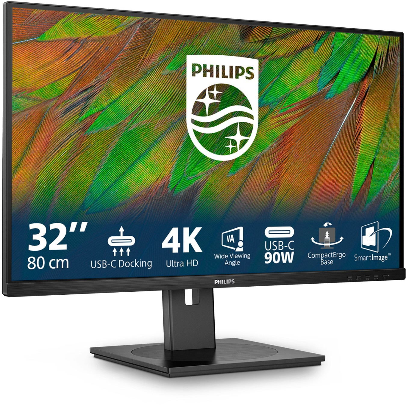 Philips 32B1U3900 - 31.5in 4K UHD VA Monitor, HDMI/DP/USB-C, Black — Buy in Cyprus with Fast Delivery