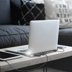 LogiLink UA0373 USB-C 11-in-1 Docking Station - 100W PD, 2x HDMI, VGA, Gigabit Ethernet, Silver