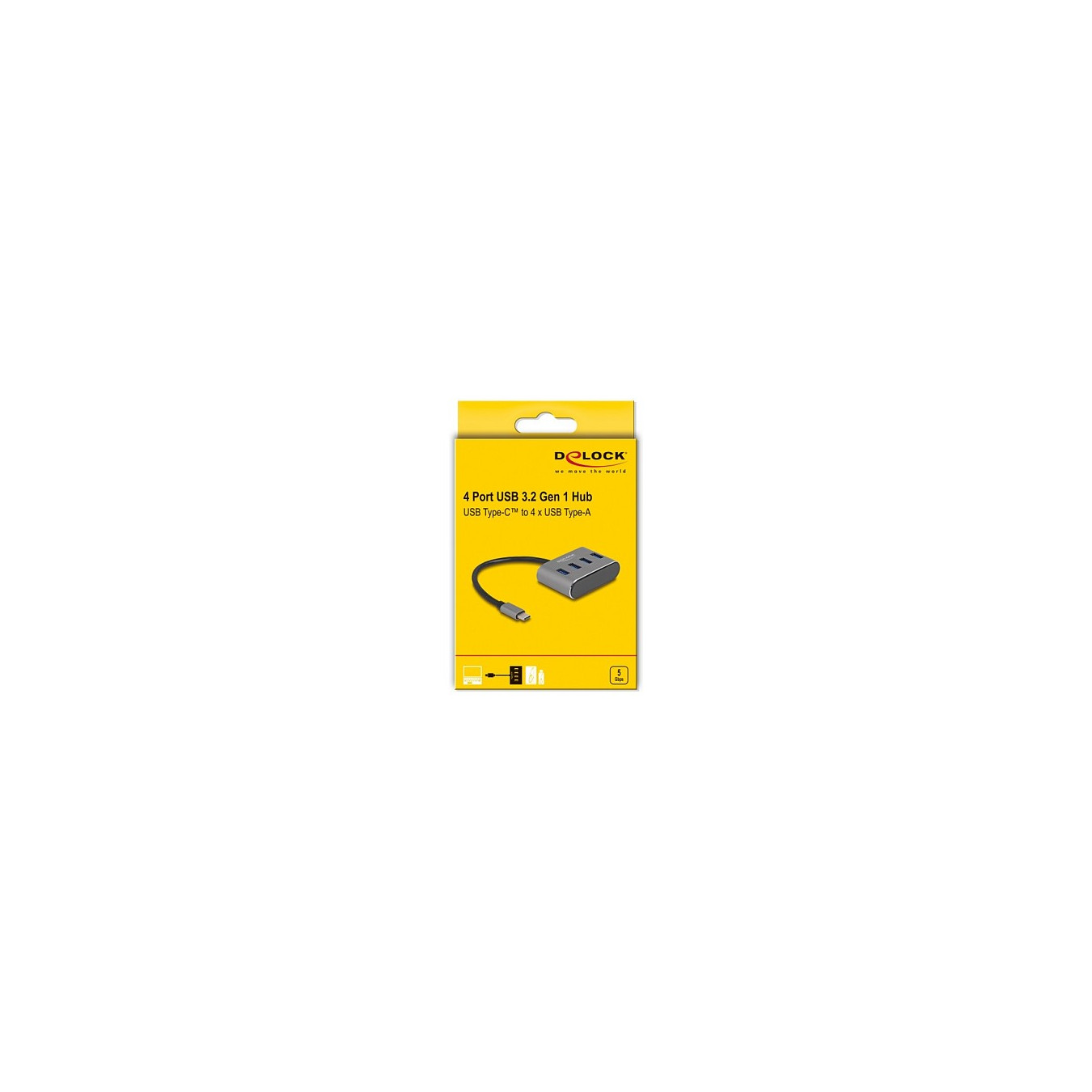 DELOCK 4 Port USB 3.2 Gen 1 Hub mit USB Type-C Anschluss - USB Typ-A Buchsen oben — Buy in Cyprus with Fast Delivery