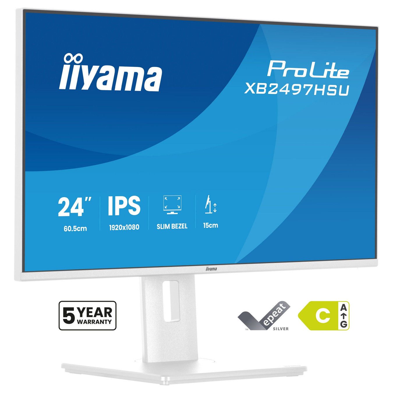 iiyama ProLite XB2497HSU-W1 Monitor 60.5 cm (24') weiß — Buy in Cyprus with Fast Delivery