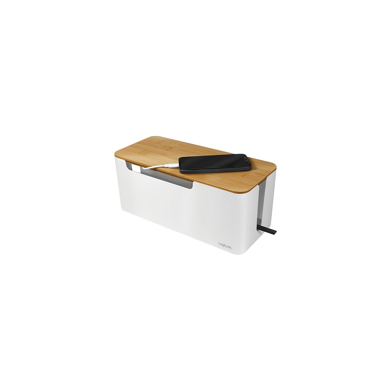 Management Cable Box Bambus-Deckel 320 x 140 x 130mm LogiLink White — Buy in Cyprus with Fast Delivery