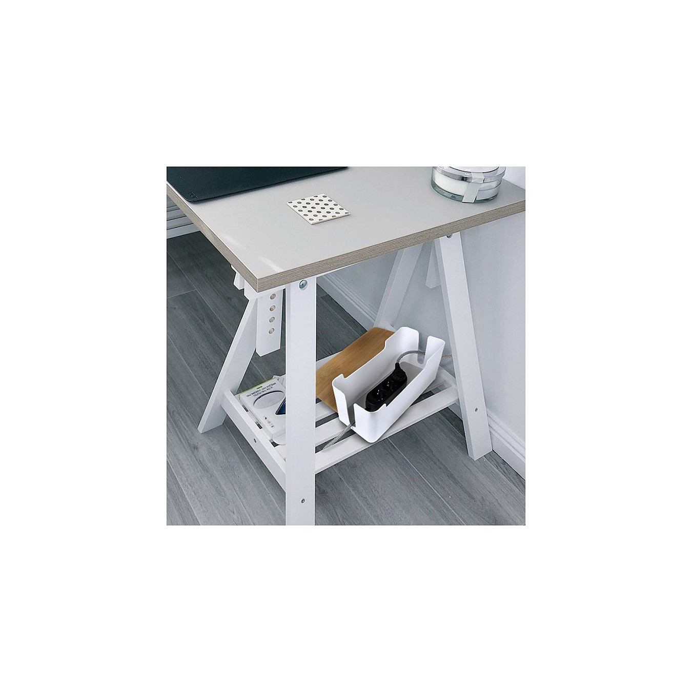 Management Cable Box Bambus-Deckel 320 x 140 x 130mm LogiLink White — Buy in Cyprus with Fast Delivery