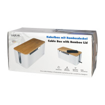 Management Cable Box Bambus-Deckel 320 x 140 x 130mm LogiLink White — Buy in Cyprus with Fast Delivery