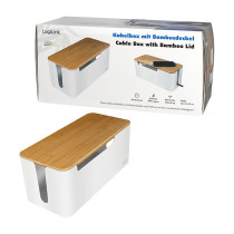 Management Cable Box Bambus-Deckel 320 x 140 x 130mm LogiLink White — Buy in Cyprus with Fast Delivery
