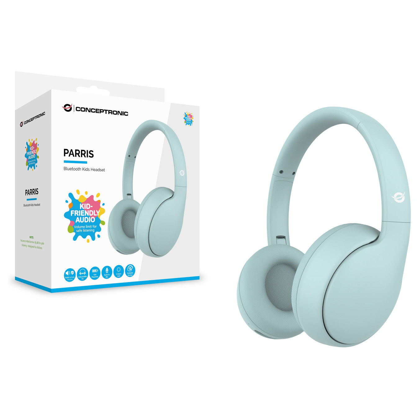 CONCEPTRONIC Headset Kids Wireless BT6.0 Mikro 85dB 10Std blue — Buy in Cyprus with Fast Delivery