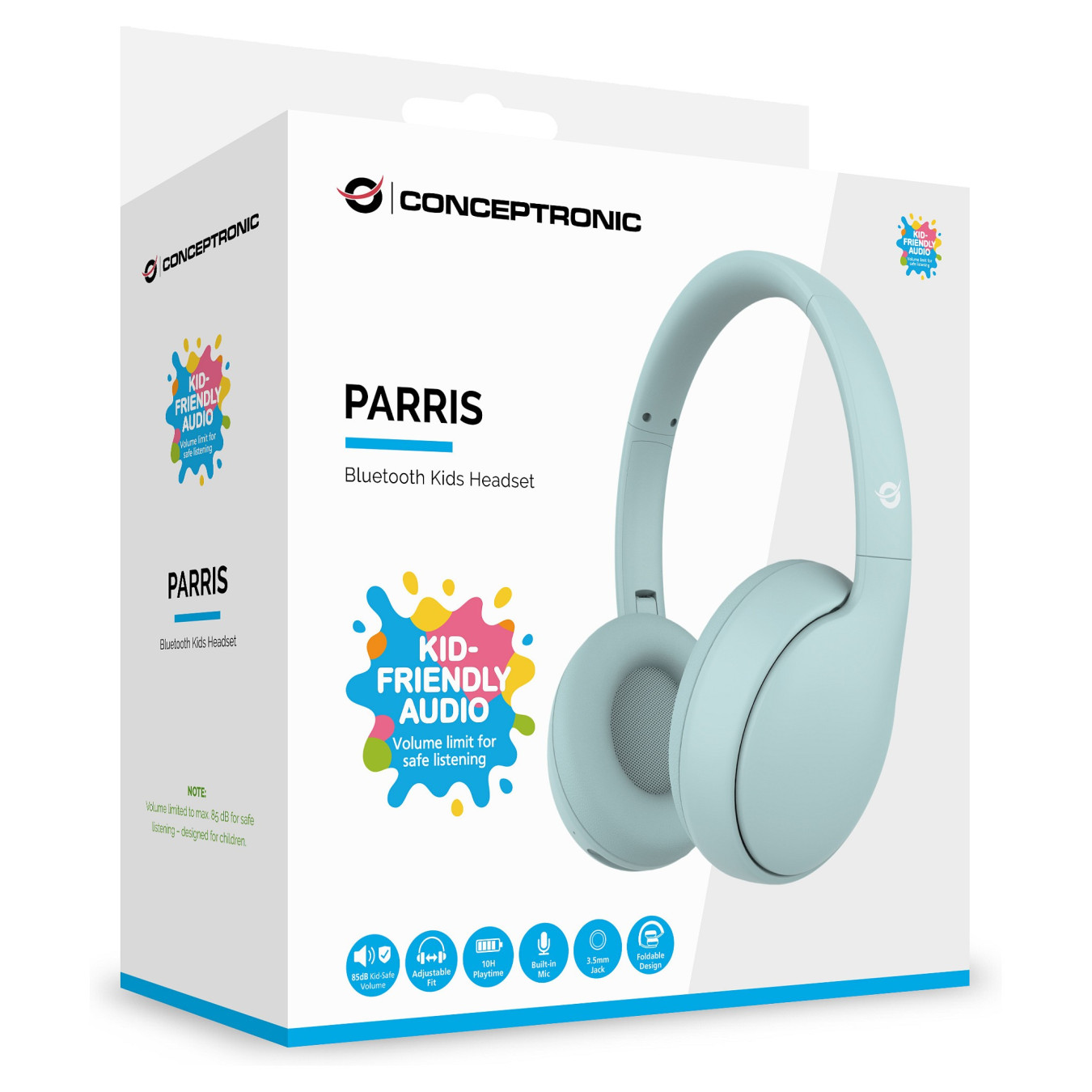 CONCEPTRONIC Headset Kids Wireless BT6.0 Mikro 85dB 10Std blue — Buy in Cyprus with Fast Delivery