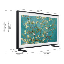 80.0cm 32' (1920x1080) Samsung The Frame GQ32LS03CBUXZG 16:9 QLED 50Hz HDMI USB WLAN Bluetooth HDR10+ Speaker Black