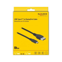 DELOCK Bidirektionales USB Type-C zu DisplayPort Kabel DP Alt Mode 8K 60Hz 1m DP 8K zertifiziert