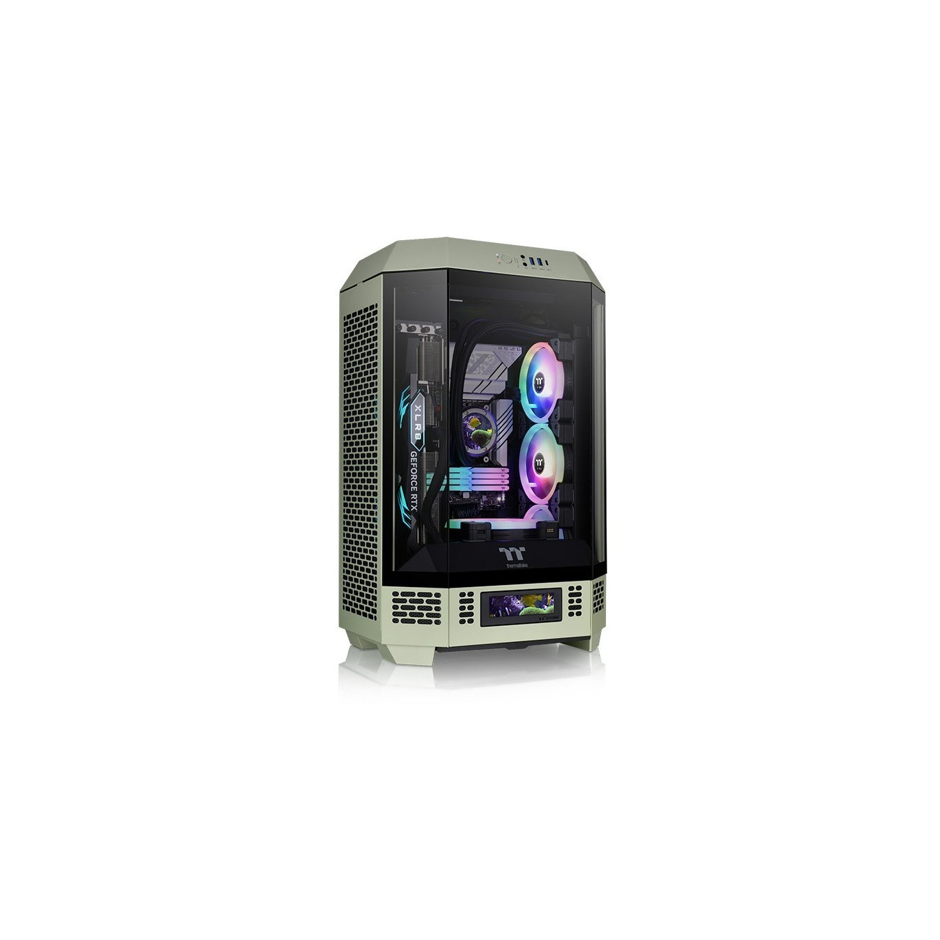 Thermaltake Tower 300 - Matcha Green Micro-ATX Tower Case, Bottom PSU, USB-C, 400mm GPU, 210mm CPU Cooler