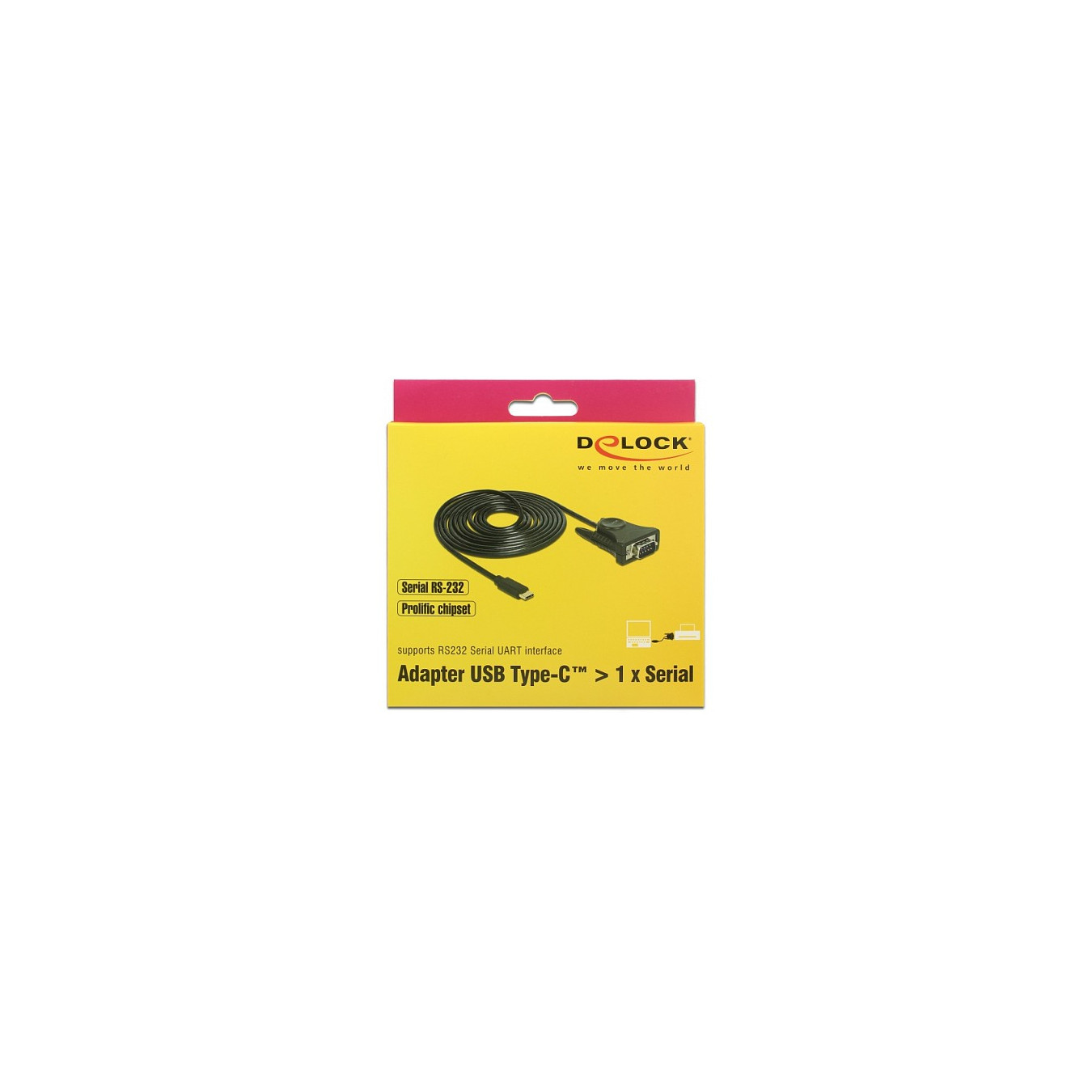 USB C to Adapter 1 x Seriell DB9 RS-232 Delock — Buy in Cyprus with Fast Delivery