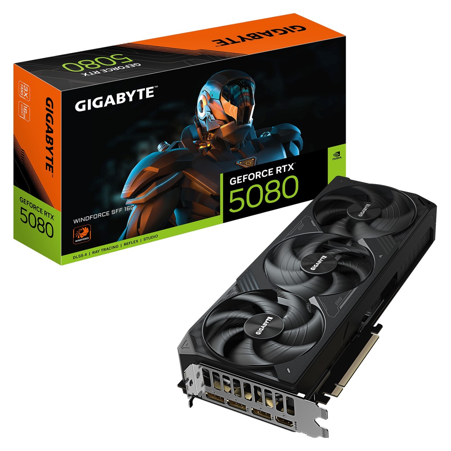 RTX 5080 16GB Gigabyte Windforce SFF OC GDDR7 3Fan (Boxed) — Buy in Cyprus with Fast Delivery