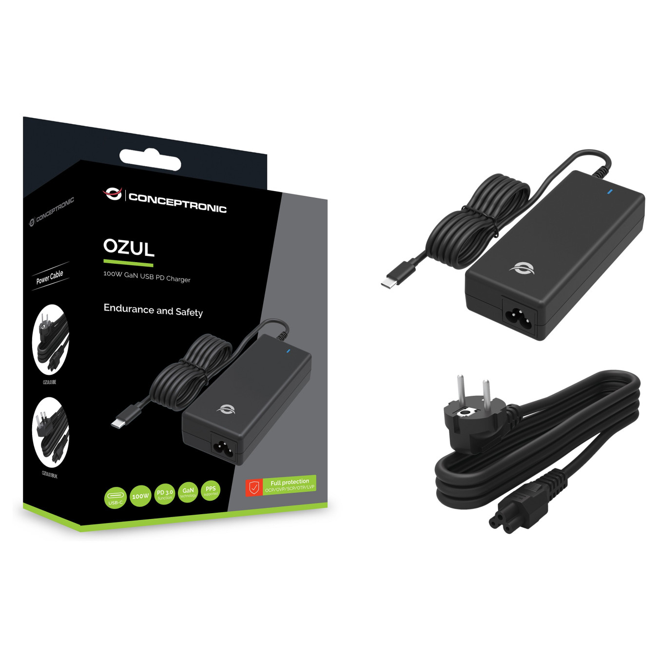 CONCEPTRONIC Ladegerät 1Port GaN USB-C Desk 100WPD3.0 PPS sw — Buy in Cyprus with Fast Delivery