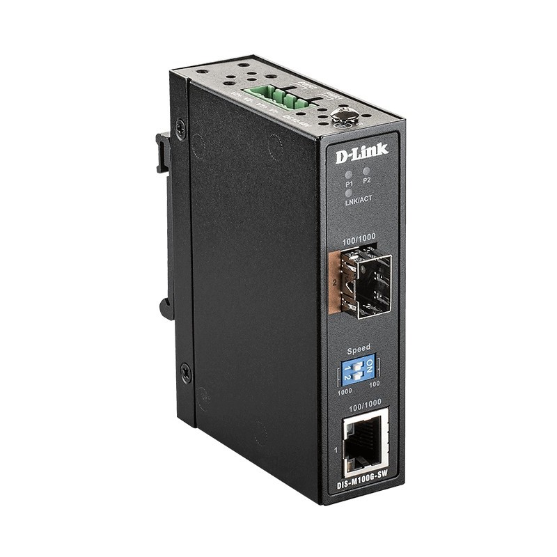 Buy D-Link DIS-M100G-SW - Industrial Gigabit SFP Media Converter, Black, -40–7... in Cyprus, Nicosia, Limassol, Larnaka, Pafos