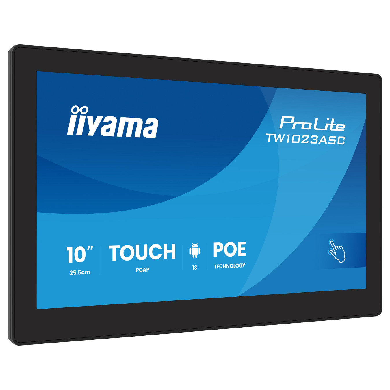 25.5cm 10.1' (1280x800) iiyama ProLite TW1023ASC-B3P 16:10 IPS 25ms 60Hz HDMI USB LAN PoE Webcam Mic Speaker Black