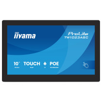 25.5cm 10.1' (1280x800) iiyama ProLite TW1023ASC-B3P 16:10 IPS 25ms 60Hz HDMI USB LAN PoE Webcam Mic Speaker Black