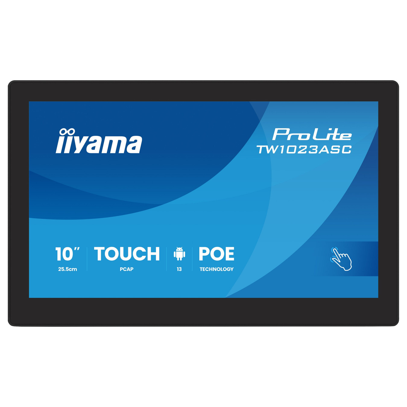 25.5cm 10.1' (1280x800) iiyama ProLite TW1023ASC-B3P 16:10 IPS 25ms 60Hz HDMI USB LAN PoE Webcam Mic Speaker Black