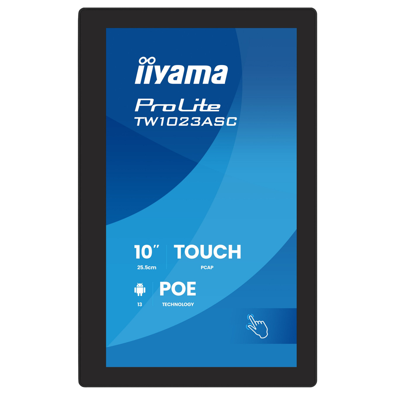 25.5cm 10.1' (1280x800) iiyama ProLite TW1023ASC-B3P 16:10 IPS 25ms 60Hz HDMI USB LAN PoE Webcam Mic Speaker Black