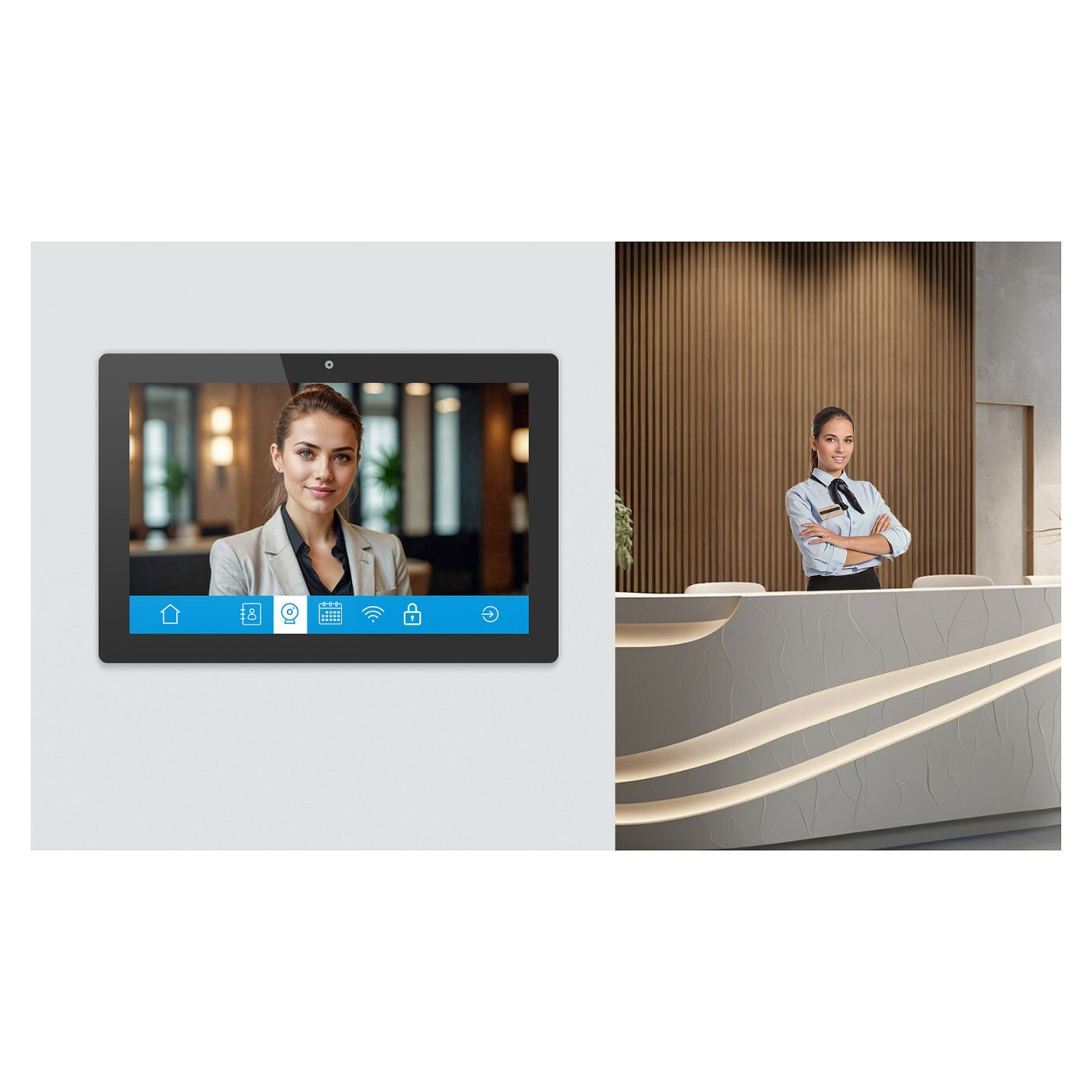 25.5cm 10.1' (1280x800) iiyama ProLite TW1023ASC-B3P 16:10 IPS 25ms 60Hz HDMI USB LAN PoE Webcam Mic Speaker Black