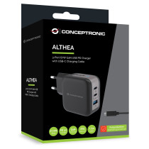 CONCEPTRONIC Ladegerät 3Port GaN 2xUSB-C 1xA 67WPD3.0 PPS sw — Buy in Cyprus with Fast Delivery