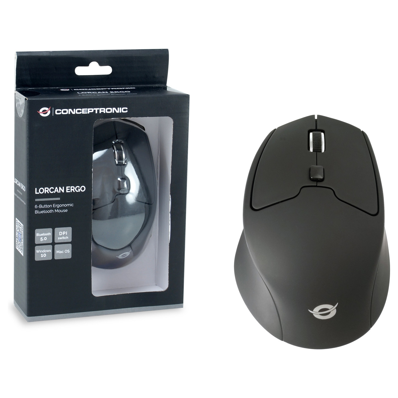 CONCEPTRONIC Maus Wireless BT5.2 6Btns ERGO schwarz — Buy in Cyprus with Fast Delivery